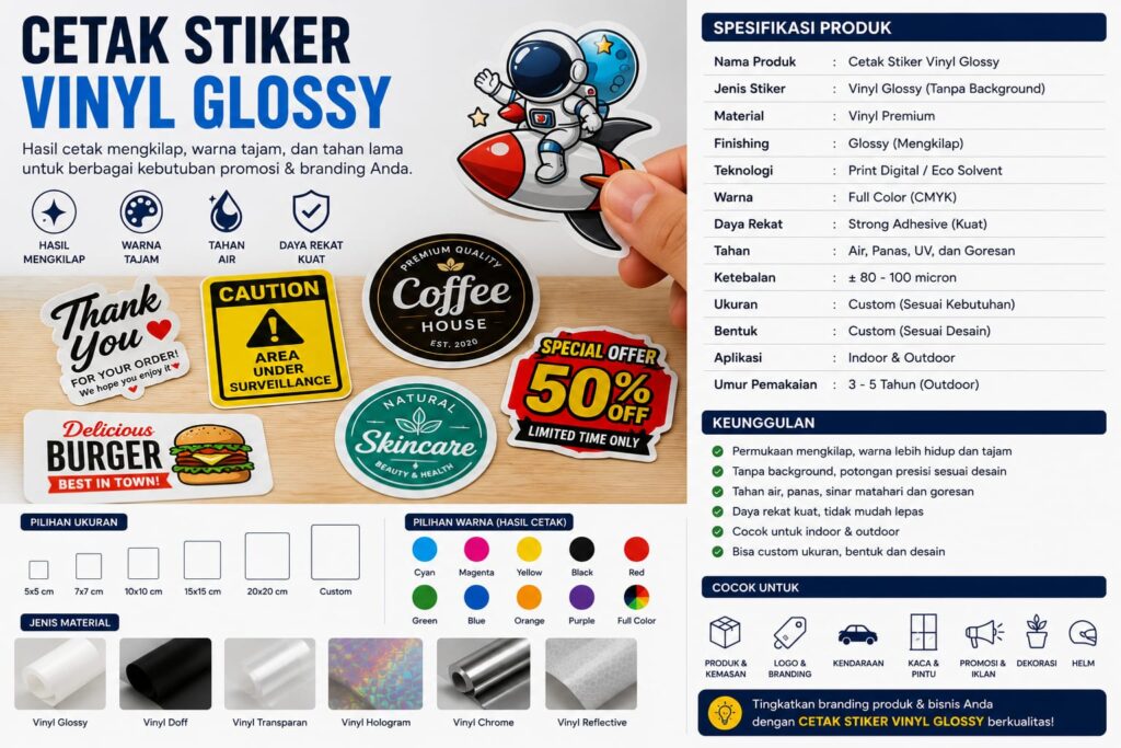 cetak stiker vinyl glossy
