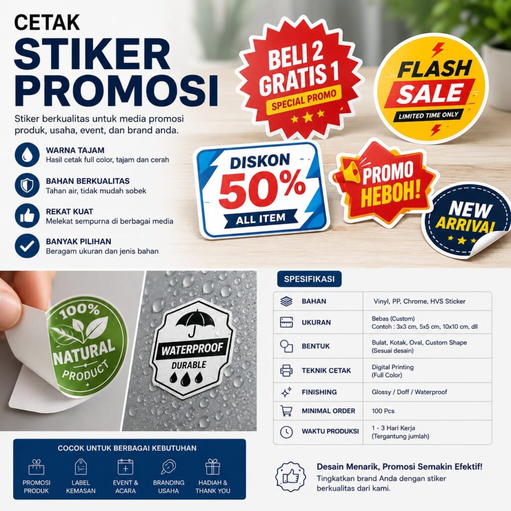 cetak stiker promosi