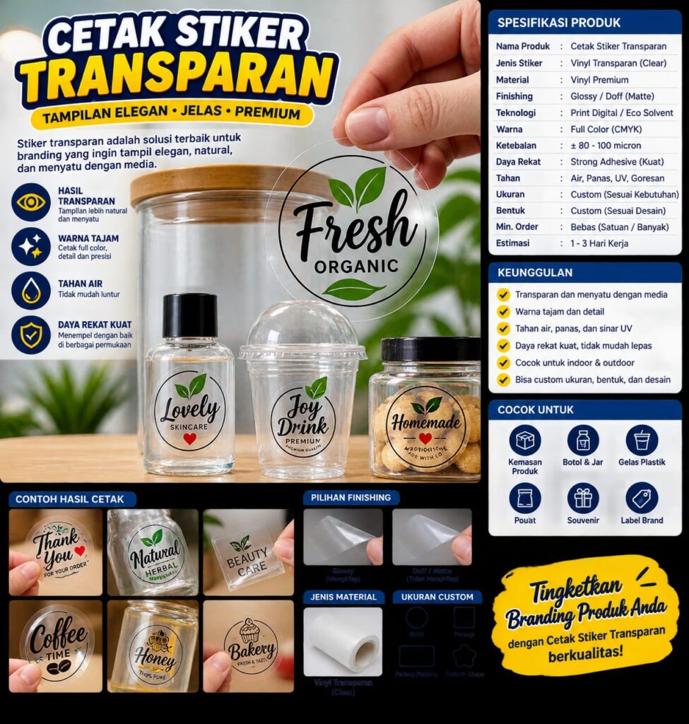 cetak stiker transparan