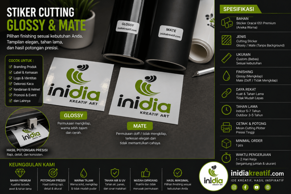 stiker cutting glossy n mate