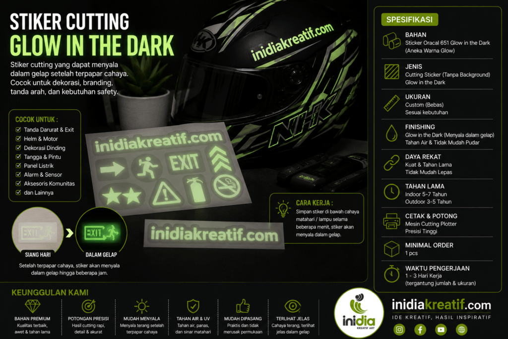 stiker cutting glow in the dark